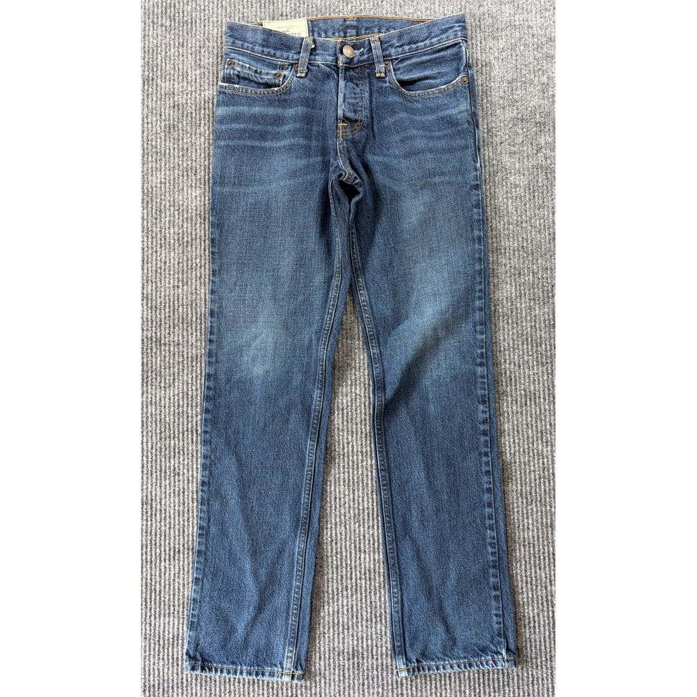 Hollister Mens Slim Straight Medium Wash Denim Jeans 28x30 Casual Skater y2k